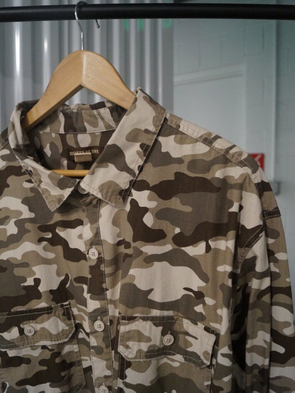 🎃 Society of One | Brown Camo Button Up Shirt - Picture 5 of 7